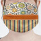 Swirls, Floral & Stripes Mask - Pleated (new) Front View on Girl