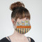 Swirls, Floral & Stripes Mask - Quarter View on Girl