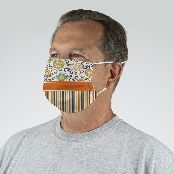 Swirls, Floral & Stripes Mask - Quarter View on Guy