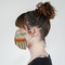Swirls, Floral & Stripes Mask - Side View on Girl