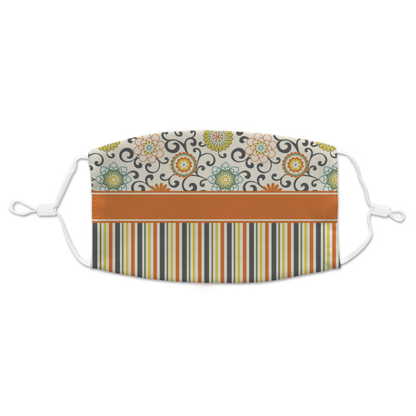 Custom Swirls, Floral & Stripes Adult Cloth Face Mask - Standard