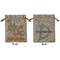 Swirls, Floral & Stripes Medium Burlap Gift Bag - Front & Back (Personalized)