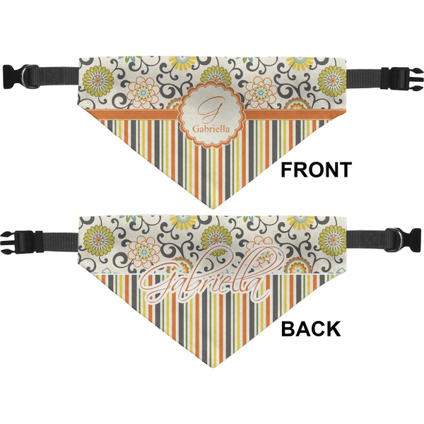 Swirls, Floral & Stripes Medium Dog Bandana Approval