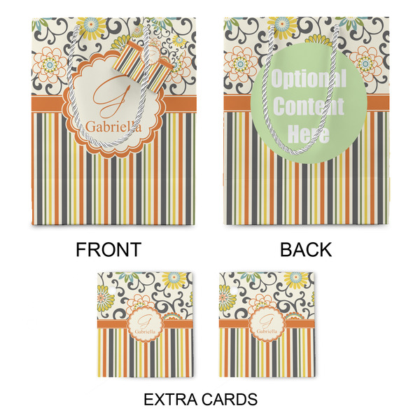 Swirls, Floral & Stripes Medium Gift Bag - Approval