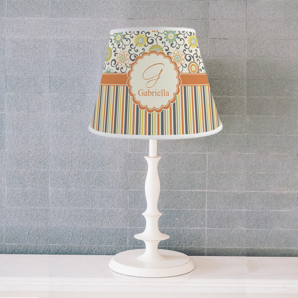 Swirls, Floral & Stripes Poly Film Empire Lampshade - Lifestyle
