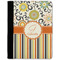 Swirls, Floral & Stripes Notebook Padfolio - Medium w/ Name and Initial