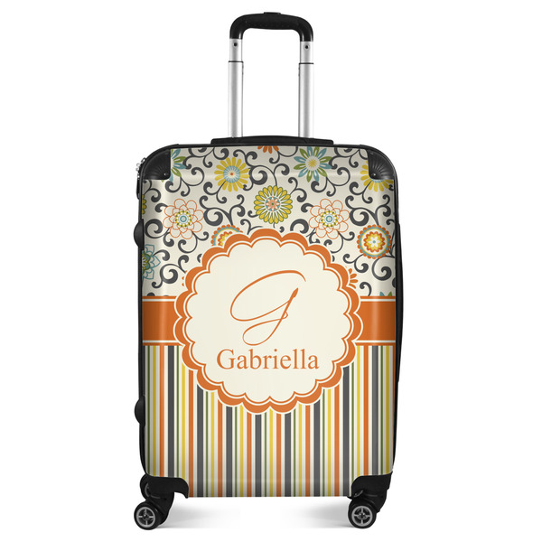 Custom Swirls, Floral & Stripes Suitcase - 24" Medium - Checked (Personalized)