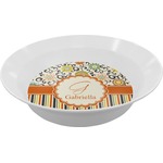 Swirls, Floral & Stripes Melamine Bowl (Personalized)