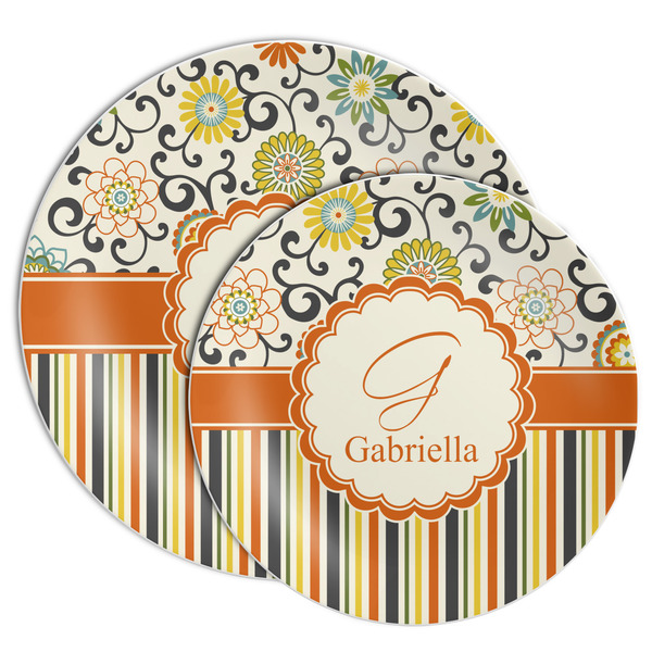 Swirls, Floral & Stripes Melamine Plates - PARENT/MAIN