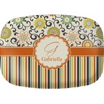 Swirls, Floral & Stripes Melamine Platter (Personalized)
