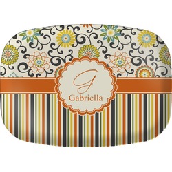 Swirls, Floral & Stripes Melamine Platter (Personalized)