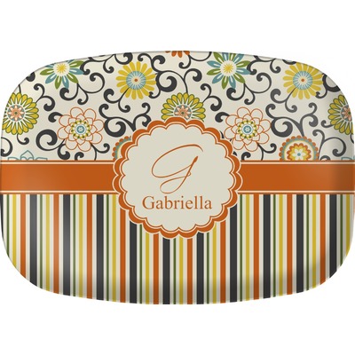 Swirls, Floral & Stripes Melamine Platter (Personalized)