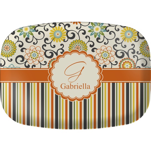 Custom Swirls, Floral & Stripes Melamine Platter (Personalized)