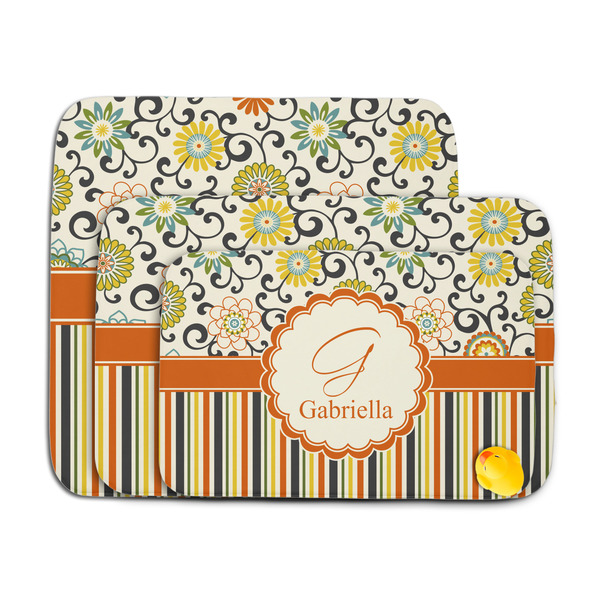 Swirls, Floral & Stripes Memory Foam Bath Mat - MAIN PARENT