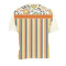 Swirls, Floral & Stripes Men's Crew Neck T Shirt Medium - Back