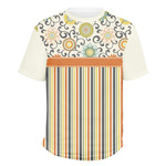 Swirls, Floral & Stripes Men's Crew T-Shirt