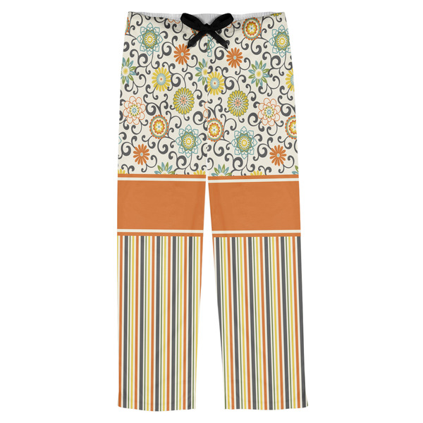 Custom Swirls, Floral & Stripes Mens Pajama Pants - L