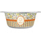 Swirls, Floral & Stripes Metal Pet Bowl - White Label - Medium - Main