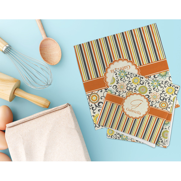 Swirls, Floral & Stripes Microfiber Dish Rag - LIFESTYLE