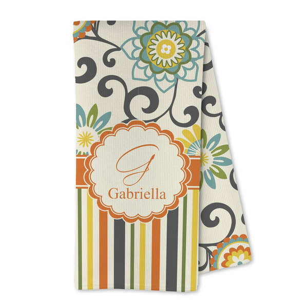 Custom Swirls, Floral & Stripes Kitchen Towel - Microfiber (Personalized)