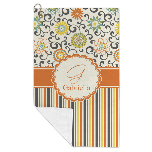 Swirls, Floral & Stripes Microfiber Golf Towels - FOLD