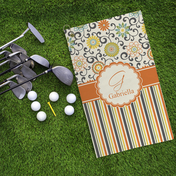 Swirls, Floral & Stripes Microfiber Golf Towels - LIFESTYLE