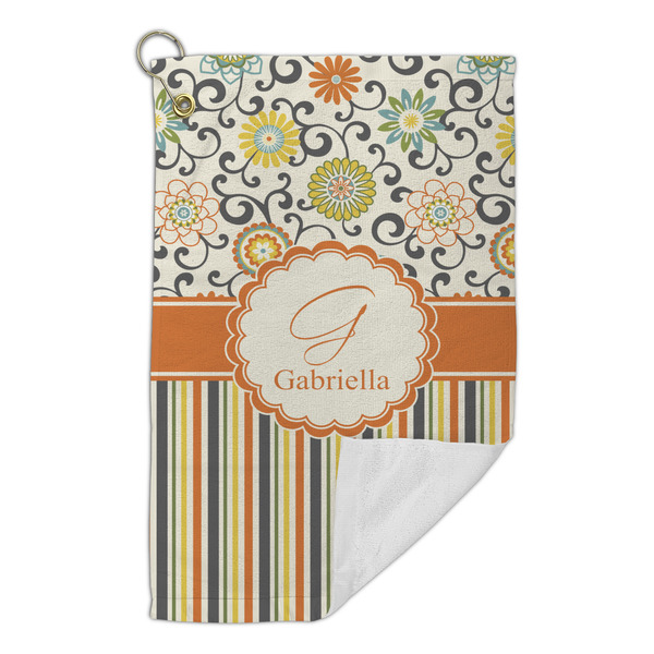 Swirls, Floral & Stripes Microfiber Golf Towels Small - FRONT FOLDED