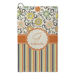 Swirls, Floral & Stripes Microfiber Golf Towel - Small (Personalized)
