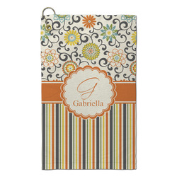 Swirls, Floral & Stripes Microfiber Golf Towel - Small (Personalized)