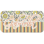 Swirls, Floral & Stripes Mini/Bicycle License Plate (2 Holes) (Personalized)