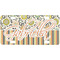 Swirls, Floral & Stripes Personalized Mini License Plate