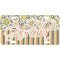 Swirls, Floral & Stripes Mini / Bicycle License Plate (4 Holes) (Personalized)