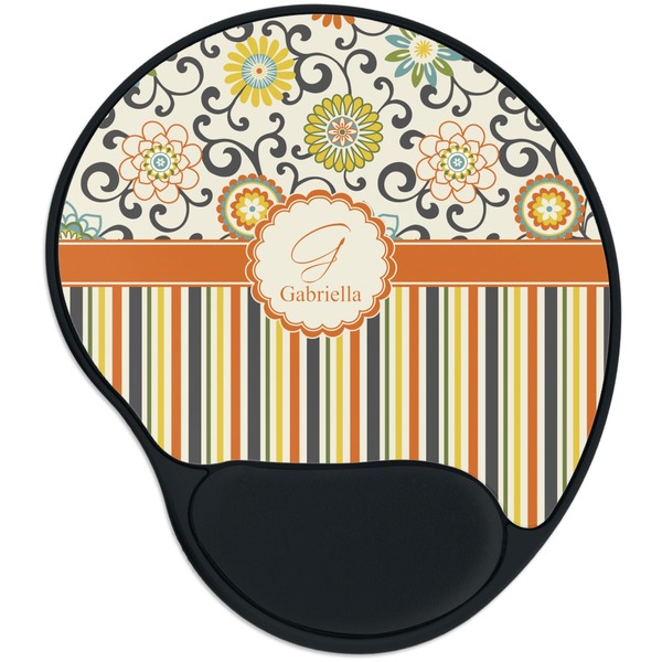 Custom Swirls, Floral & Stripes Mouse Pad with Wrist Support
