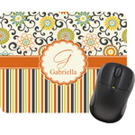 Swirls, Floral & Stripes Rectangular Mouse Pad (Personalized)