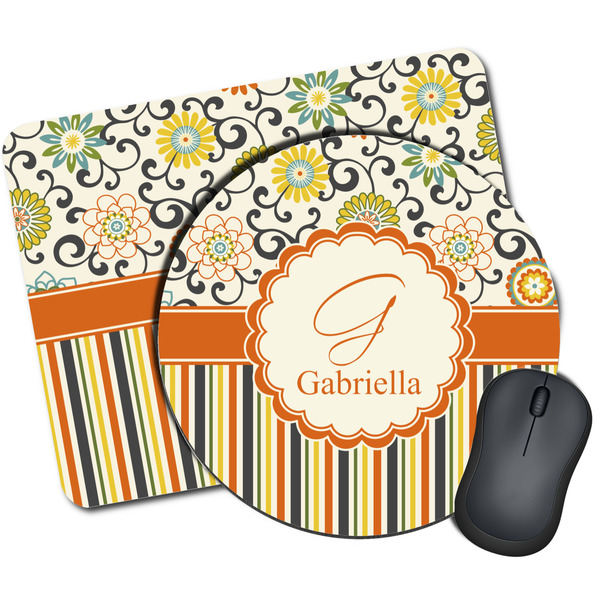 Custom Swirls, Floral & Stripes Mouse Pad (Personalized)