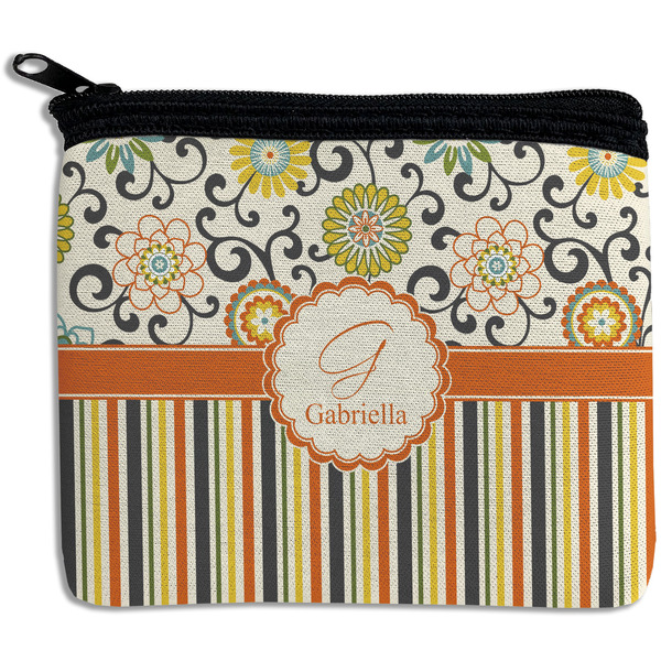 Custom Swirls, Floral & Stripes Rectangular Coin Purse (Personalized)
