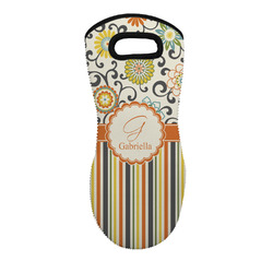 Swirls, Floral & Stripes Neoprene Oven Mitt w/ Name and Initial
