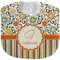 Swirls, Floral & Stripes Velour Baby Bib w/ Name and Initial
