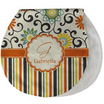 Swirls, Floral & Stripes Burp Pad - Velour w/ Name and Initial