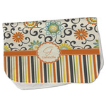Swirls, Floral & Stripes Burp Cloth - Fleece w/ Name and Initial