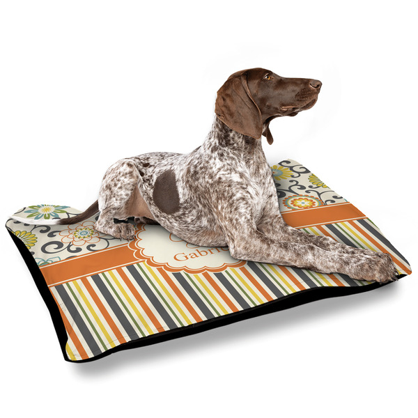 Swirls, Floral & Stripes Outdoor Dog Beds - Large - IN CONTEXT