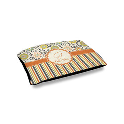 Swirls, Floral & Stripes Outdoor Dog Bed - Small (Personalized)