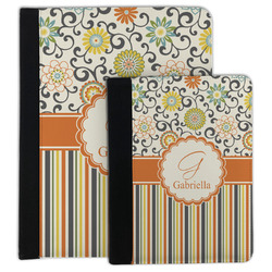 Swirls, Floral & Stripes Padfolio Clipboard (Personalized)