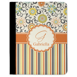 Swirls, Floral & Stripes Padfolio Clipboard (Personalized)