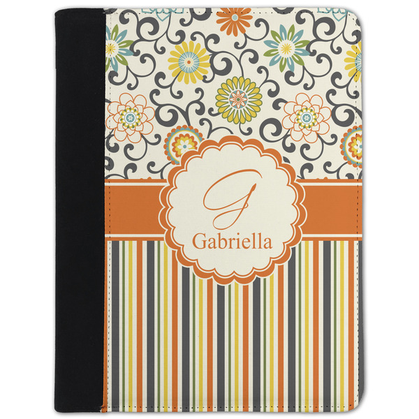 Custom Swirls, Floral & Stripes Padfolio Clipboard - Small (Personalized)
