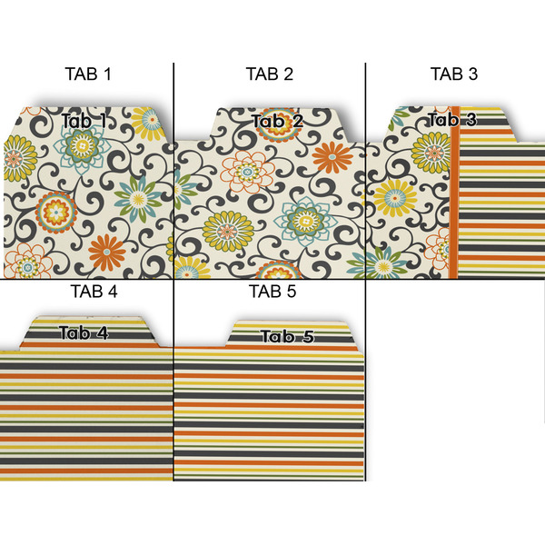 Swirls, Floral & Stripes Page Dividers - Set of 5 - Approval