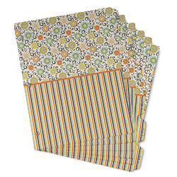 Swirls, Floral & Stripes Binder Tab Divider - Set of 6 (Personalized)