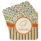 Swirls, Floral & Stripes Paper Coasters - Front/Main