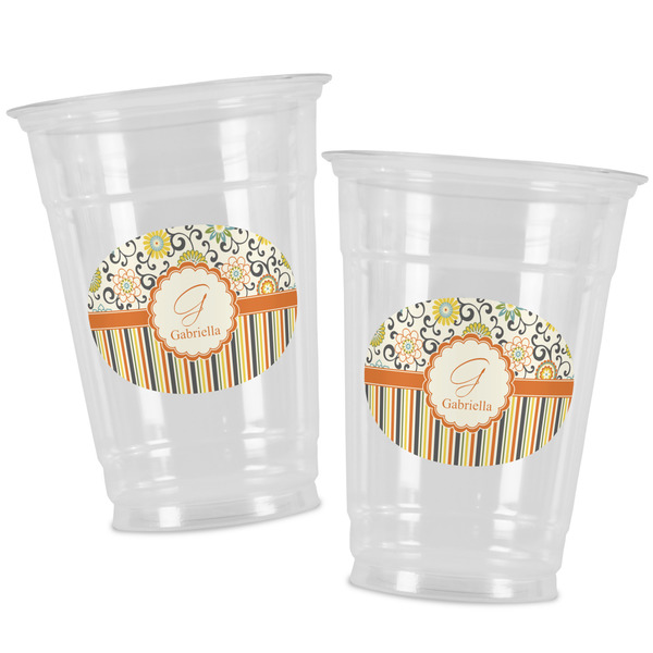 Swirls, Floral & Stripes Party Cups - 16oz - Alt View