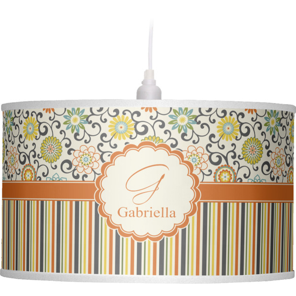Swirls, Floral & Stripes Pendant Lamp Shade